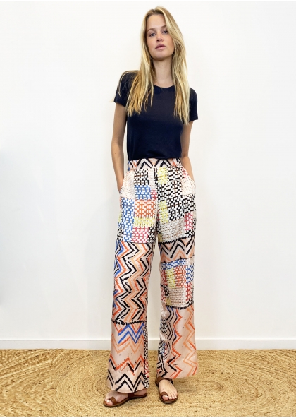 Pantalon en soie - PATCHWORK