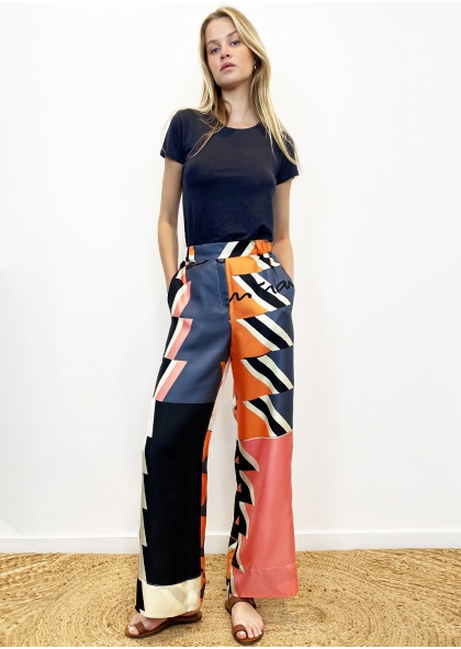 Pantalon en soie - Graphik...