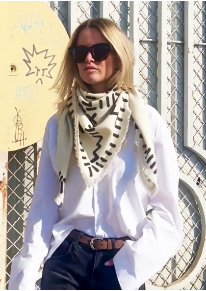 Grand bandana Maya Ivoire