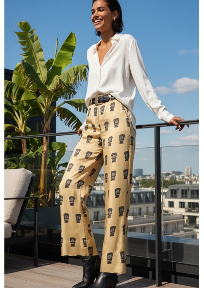 Pantalon en soie -... 2