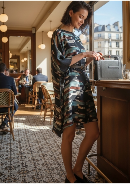 Silk short dress - Illusions