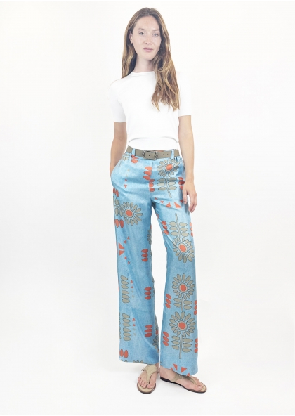 Pantalon Flower Denim 2