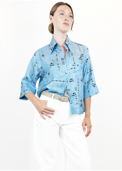 Chemise soie col 70 Blue... 2
