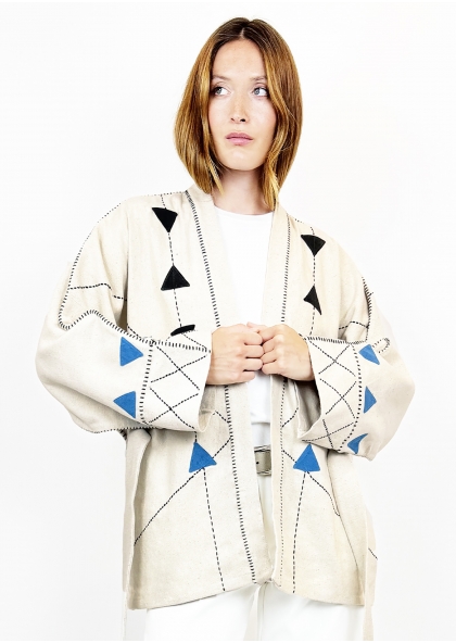 Kimono Azteque bleu