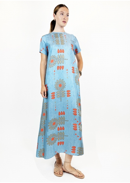 Robe Romy longue Flower Denim