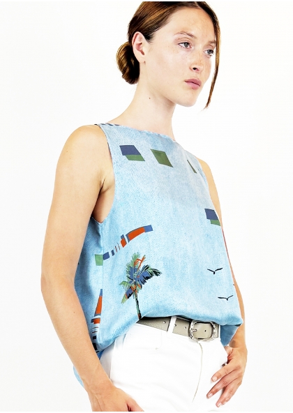 Top en soie SHOW PALMIER