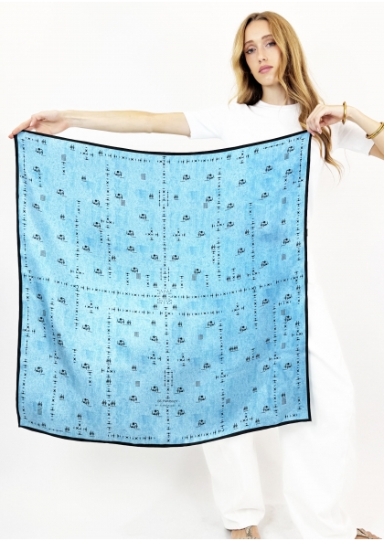 Carré 90 Blue Cactus