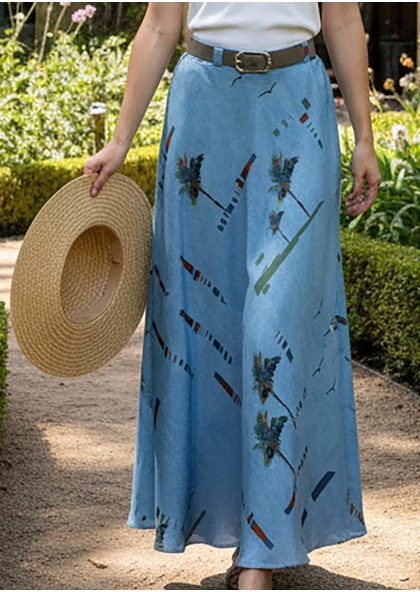 Jupe en soie - Show Palmier