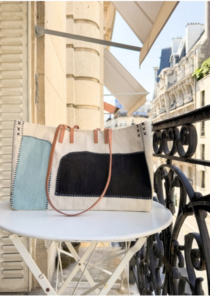 Cabas Stone bleu ciel