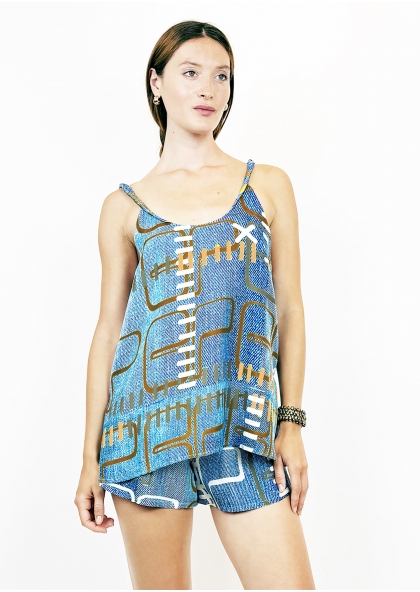 Monogram Denim short and... 2