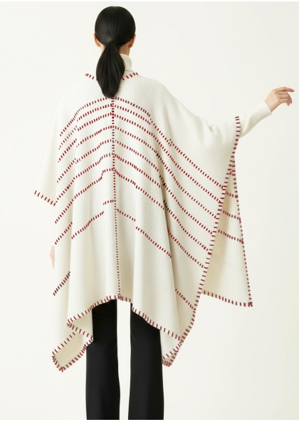 Poncho / Cardigan écru et...
